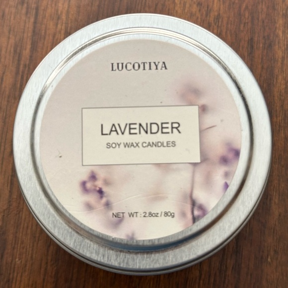 Lavender Soy Wax Candle - White and Silver - Picture 3 of 3